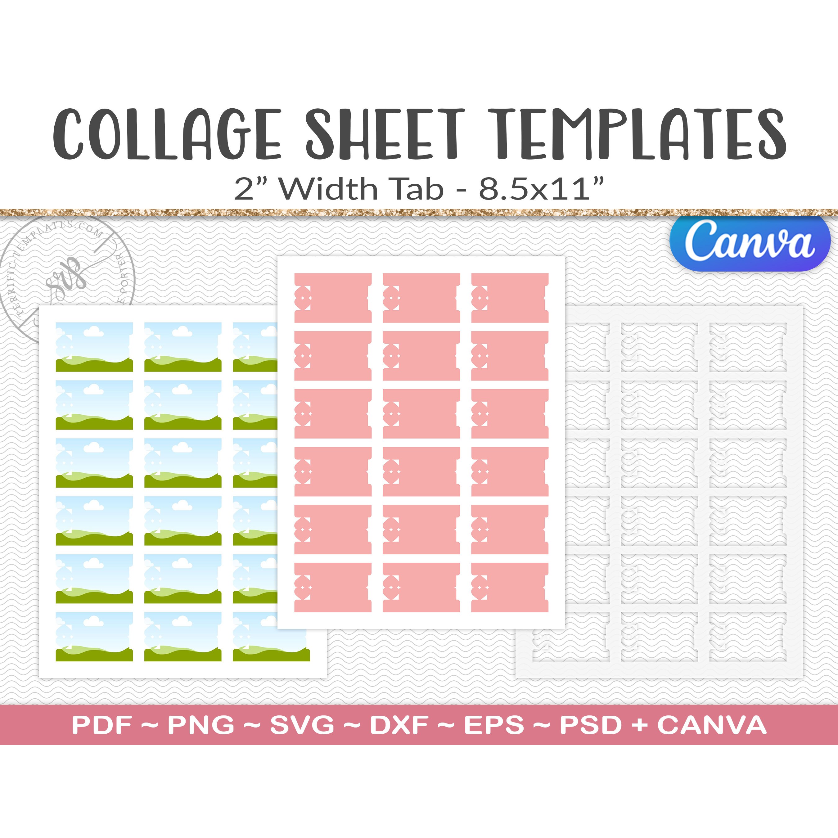 Tabs Template Blank Fold-over Tabs Svg Cut File Planner - Etsy