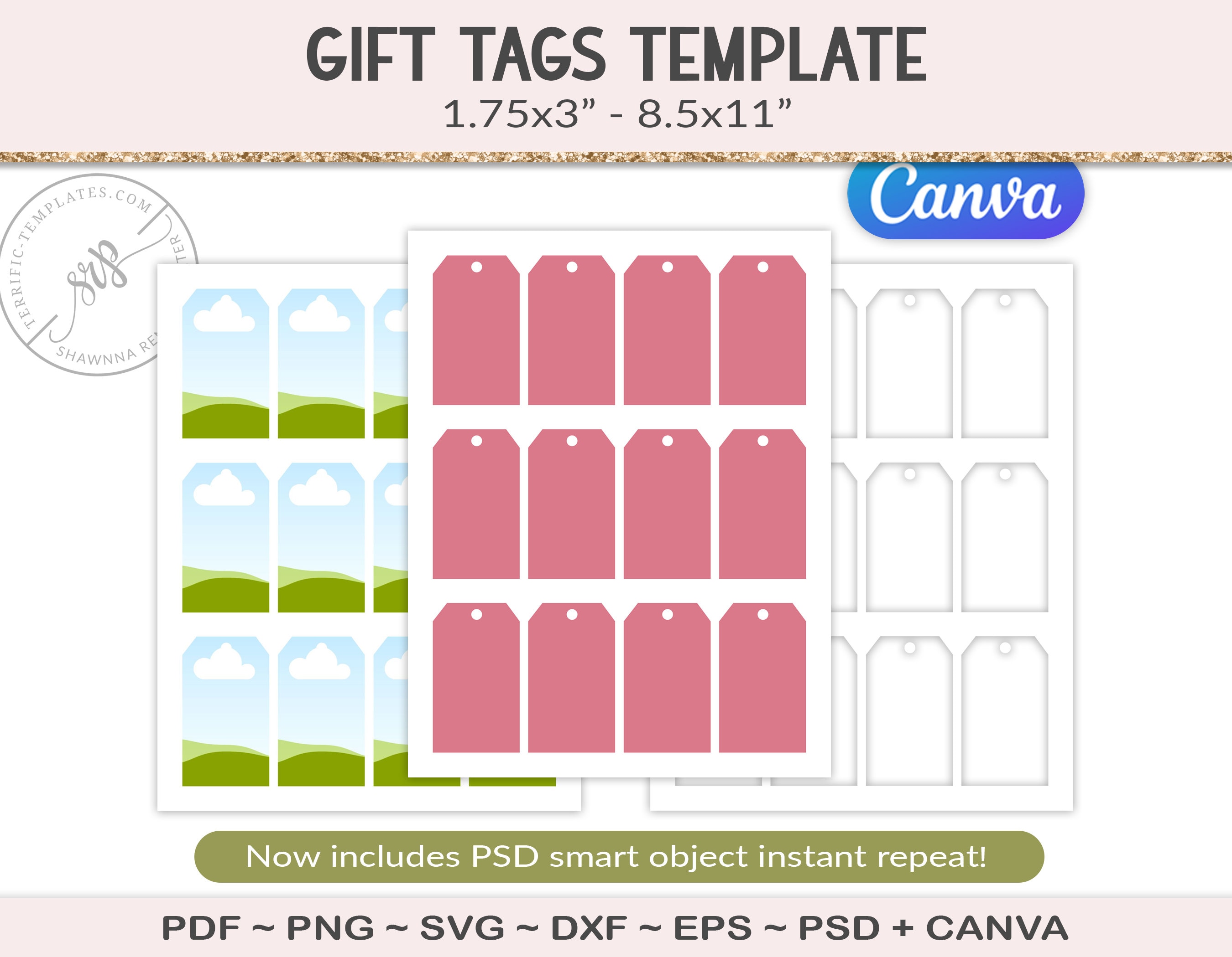 Blank Gift Tag Template, 2 X 3.5 Digital Tag Template, DIY Gift Tags, DIY  Gift Tag Template, Printable Gift Tags, Create Your Own Gift Tag 