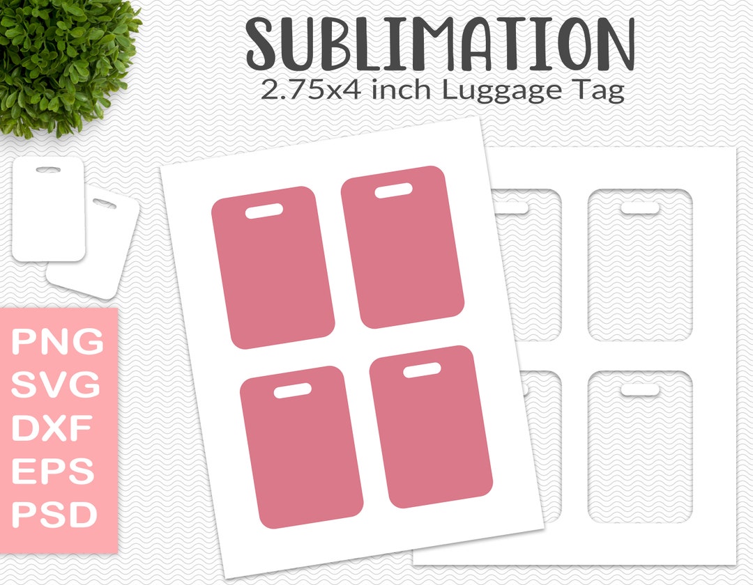 Luggage Tag Template Size 2.75 X 4 Sublimation Etsy