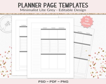 Editable project weekly planner template for the Happy Planner Classic for planner designers, create your own design, PSD (HP04)