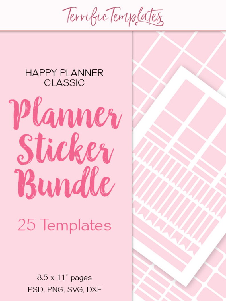Planner sticker bundle for HP Classic, 25 assorted template shee