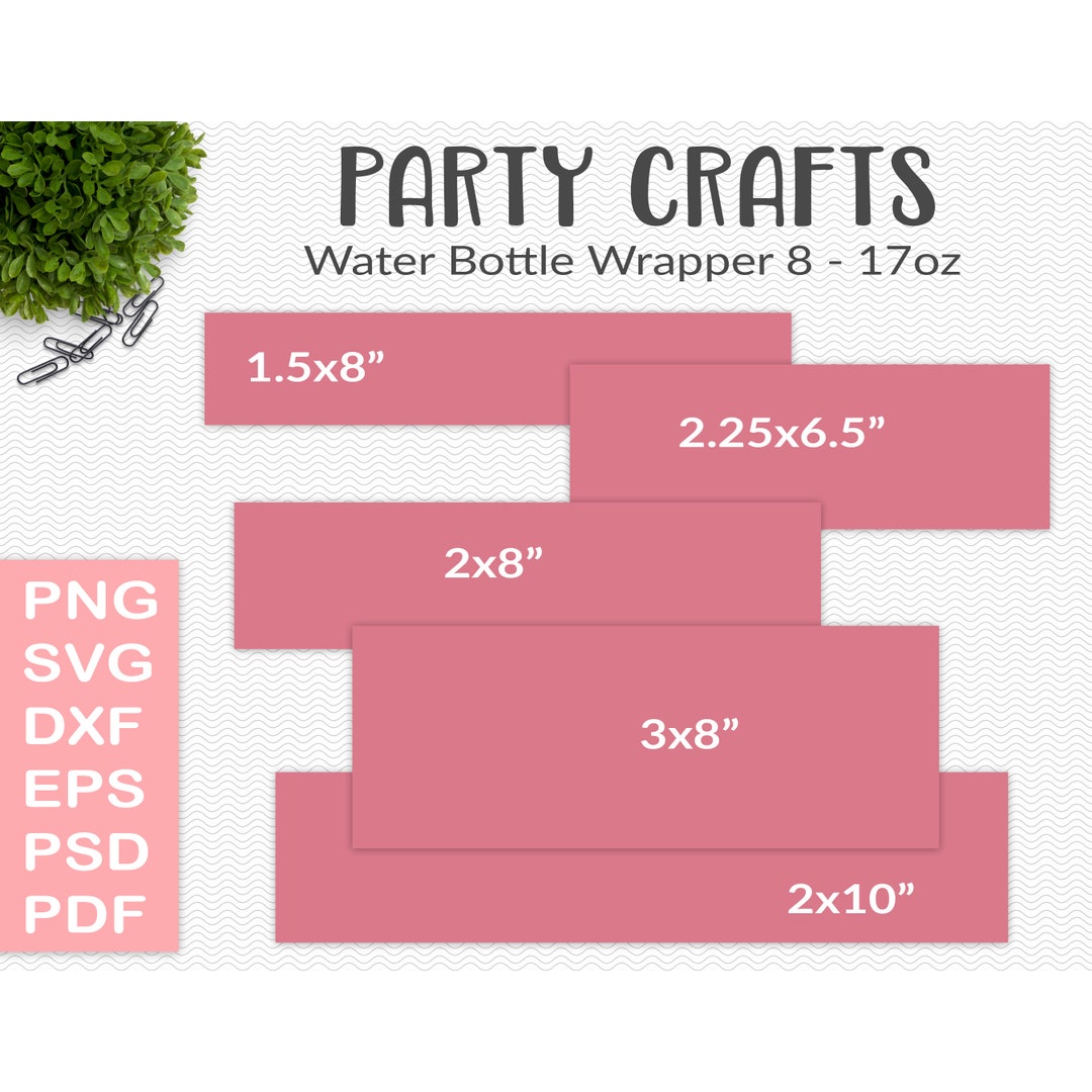 Water Bottle Label Wraps Party Printable Craft Template 5 - Etsy