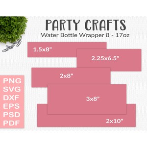 Water Bottle Label Wraps Party Printable Craft Template 5 - Etsy