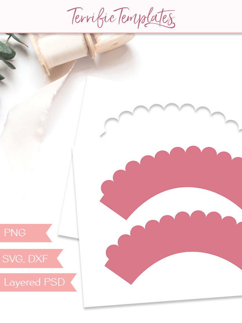 Scalloped benefit cupcake wrapper template, bash printable craft template, blank sheet style your personalized, industrial employ the service of PSD, PNG, SVG (TT70) picture about Scalloped Edge Template Printable identify Scalloped gain cupcake wrapper template, get together printable craft template, blank sheet style your individual, business employ PSD, PNG, SVG (TT70)