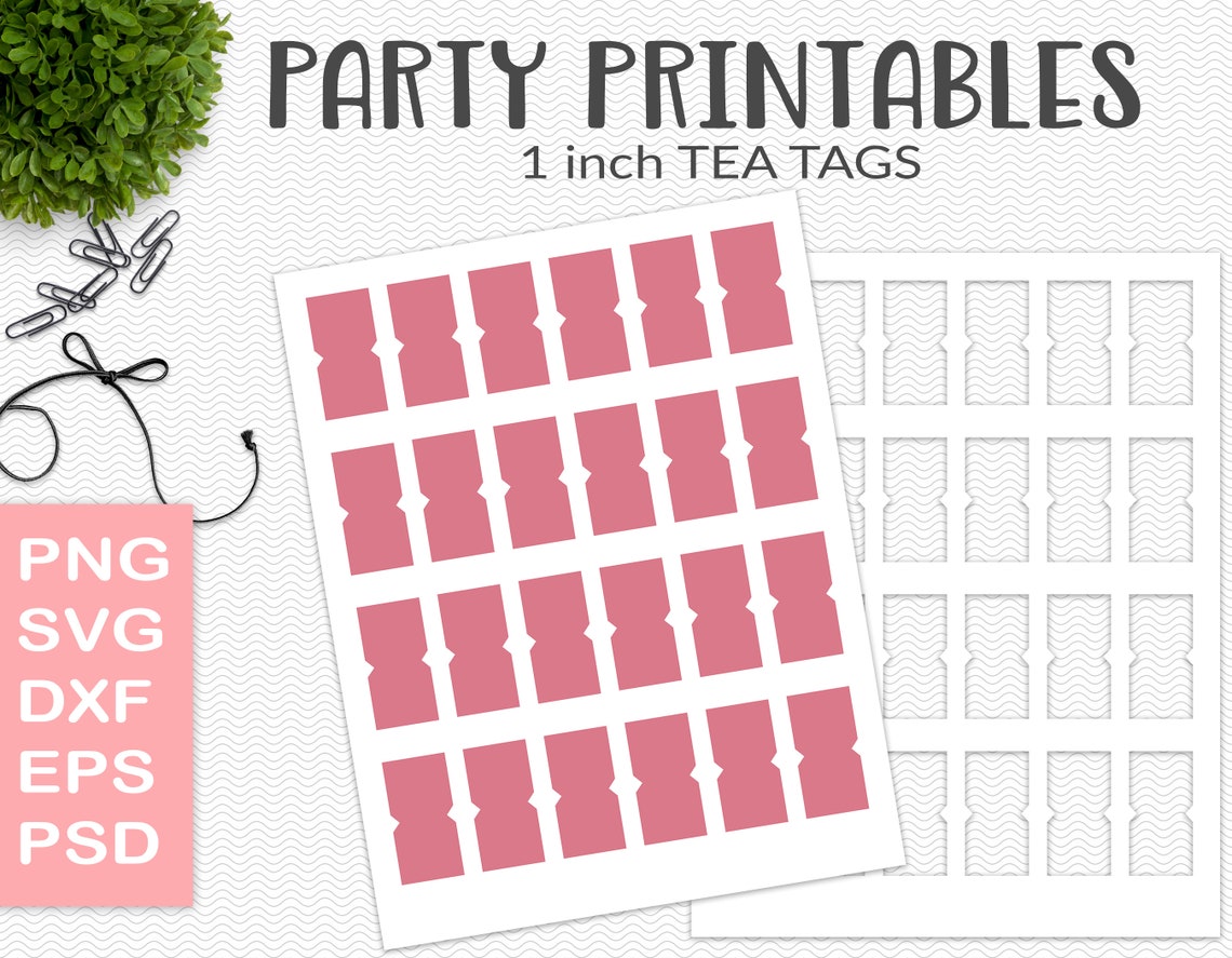 Tea Tag Template Party Printable Craft Template Tea Bag - Etsy