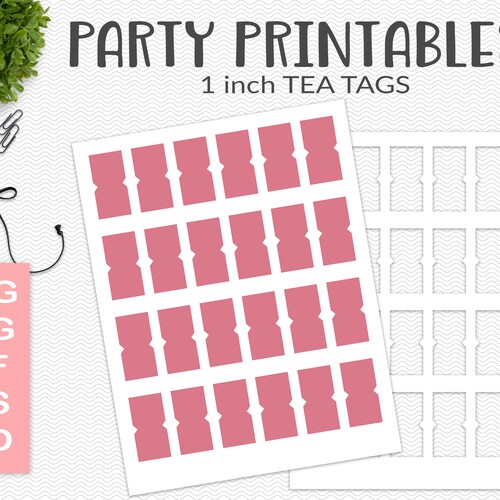 Tea Bag Tags Template Printable Tea Tag Template Party Favor - Etsy