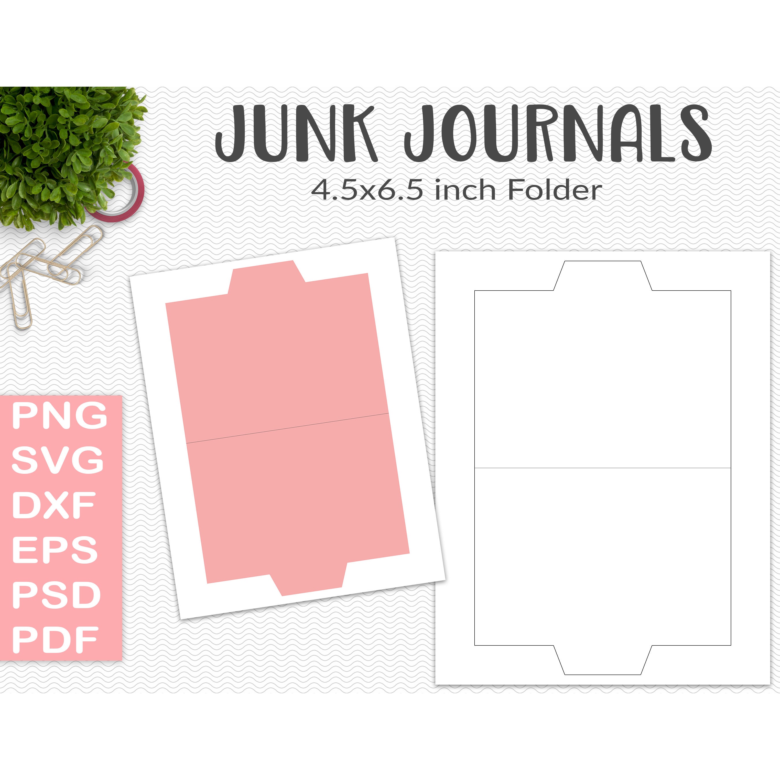 Small Tab Folder Junk Journal Template 6.5 Folder SVG - Etsy