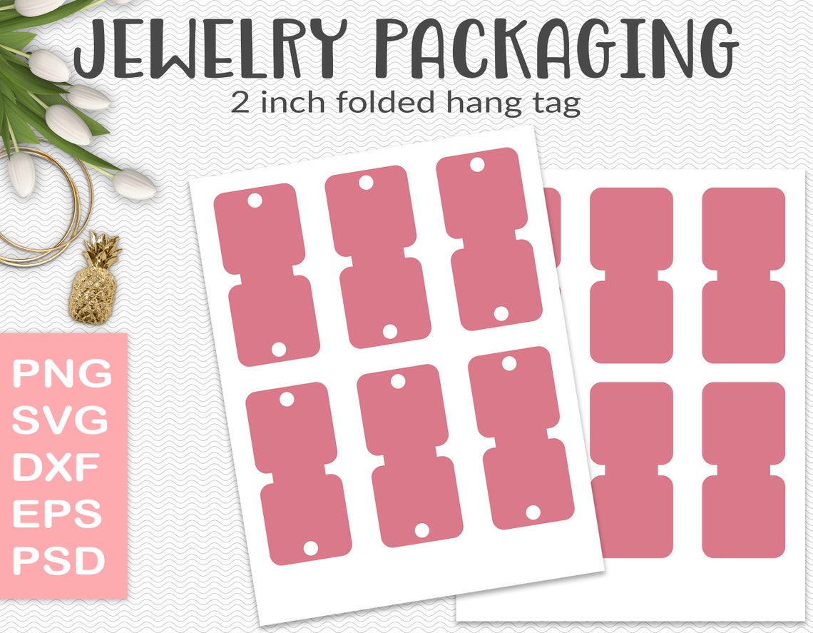 Necklace Display Template 2 Jewelry Hang Tag Packaging Etsy
