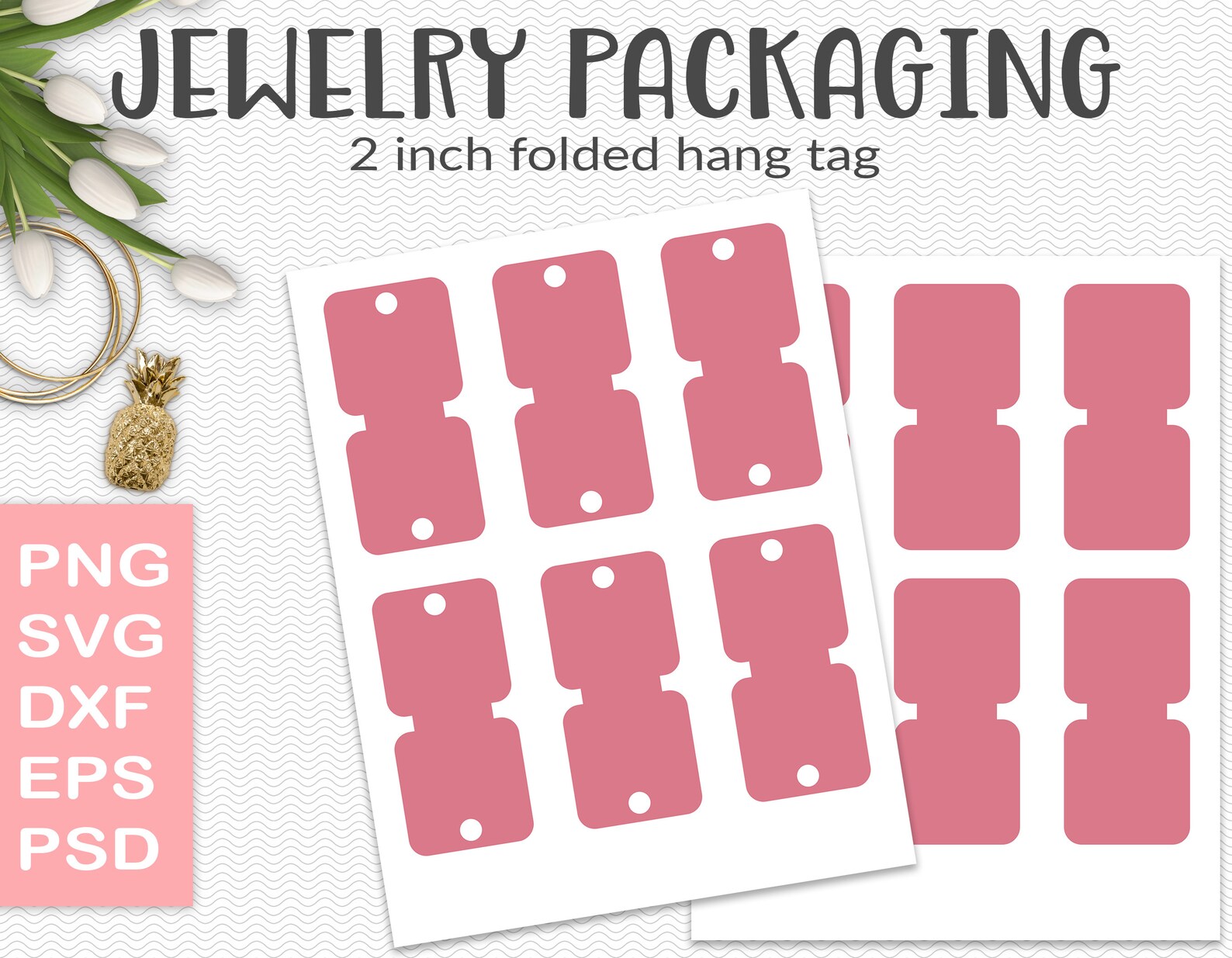 Necklace Display Template 2 Jewelry Hang Tag Packaging - Etsy