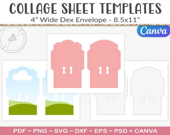 Dex card template, envelope rolodex craft cards, svg cut file, memory dex card crafts, printable craft digital download SVG, PDF, PNG (PS18)