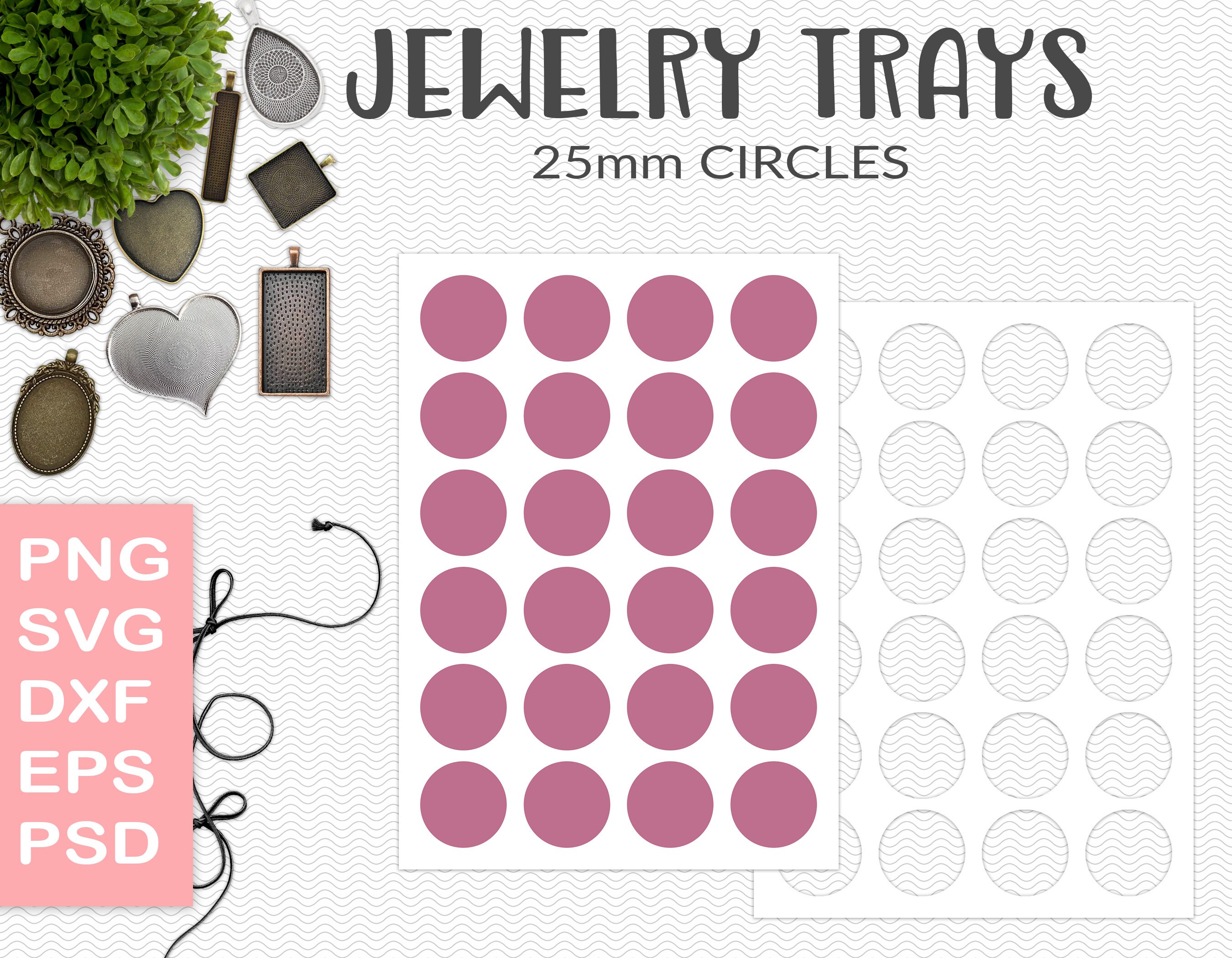 25mm Round Jewelry Pendant Tray Template Circle Collage Sheet - Etsy