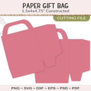 Custom gift bag, 4.75x4 inches, build your own party printable, blank template design your own for commercial use PSD, PNG, SVG (PY20)