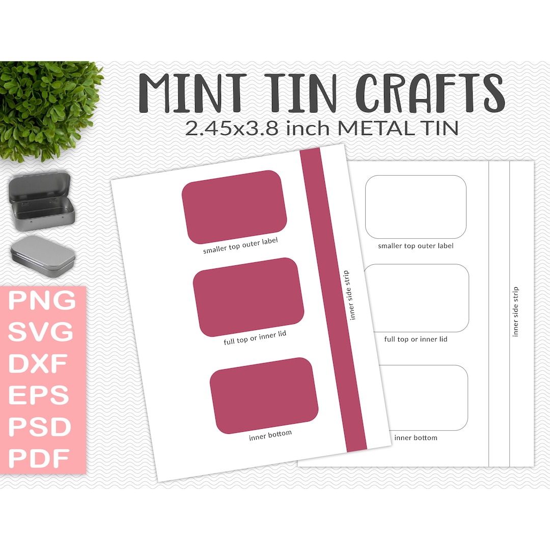 Metal Tin Label Template Inner and Outer Labels Printable - Etsy Australia