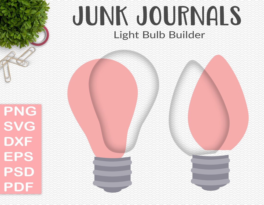 Light Bulb Tag Builder Make Your Own Junk Journal Template - Etsy