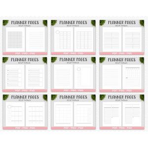 ECLP 7x9" Planner Pages Bundle, 14 Templates, EC Weekly Vertical ...