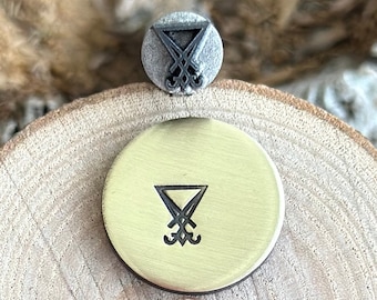 Sello metálico con el símbolo de Lucifer // Punzón de Lucifer // Sellos metálicos // Punzón para joyería / Sello de acero / Sello metálico pequeño // Sello de marcado