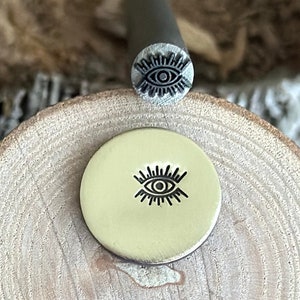 SELLO DE METAL CON OJO // Troquel de metal con ojo // Sellos de metal // Sello de perforación para joyería / Sello de acero / Sello de metal pequeño
