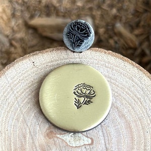 PEONY メタルスタンプ || 牡丹の花のメタルダイ || メタルスタンプ || ジュエリーパンチスタンプ | スチールスタンプ | 小さなメタルスタンプ