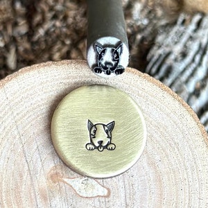 BULL TERRIER METALL-Punschstempel || Bullterrier Hunderasse Würfel || Metall Stempel Hunderasse || Schlagstempel | Stahlstempel | Winziger Metallstempel