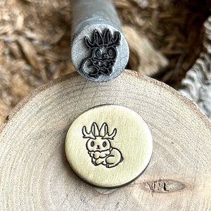 CUTE JACKALOPE Metal Stamp || Mythological Creature Metal Die || Metal Stamps || Jewelry Punch Stamp | Steel Stamp | Tiny Metal Stamp