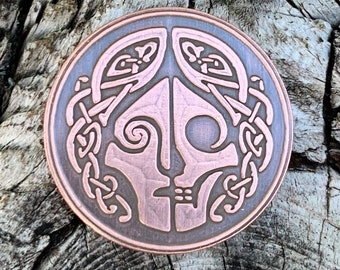 Hel viking coin, pendant, keychain, norse, viking jewelry