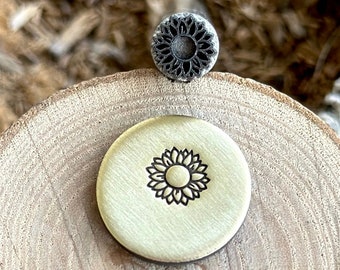 SUNFLOWER METAL STAMP || Sunflower Flower Metal Punch Die || Floral Metal Stamps || Jewelry Punch Stamp | Steel Stamp | Tiny Metal Stamp