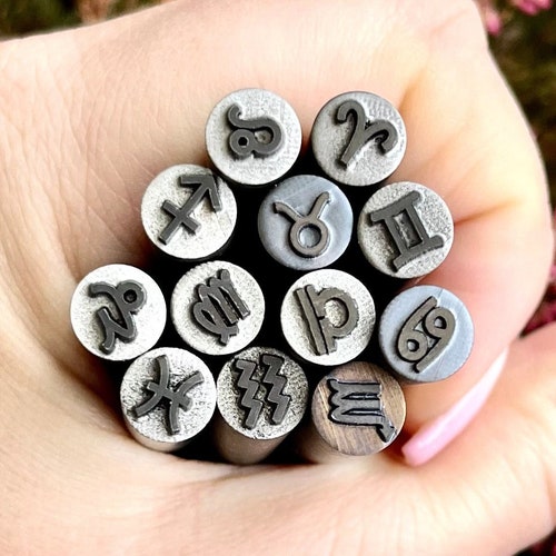 ZODIAC Signs Set METAL STAMP Zodiac Sign Metal Die Metal Etsy