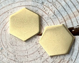 HEXAGON Shaped Brass Blanks (29x25mm-1.14"x0.98") || 10-500 Stamping blanks (2mm thickness, 12 gauge)