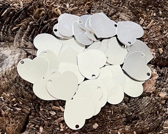 HEART Shaped Aluminum Pendant Blanks (25x28mm-1.1"x1") || 10-500 Stamping aluminium pendant blanks (2mm thickness, 12 gauge)