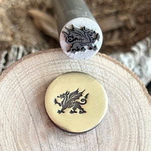 WELSH DRAGON Metal Stamp || The Red Dragon Metal Die || Metal Stamps || Jewelry Punch Stamp | Steel Stamp | Tiny Metal Stamp