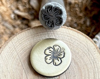 HIBISCUS METAL STAMP || Floral Metal Die || Metal Stamps || Jewelry Punch Stamp | Steel Stamp | Tiny Metal Stamp