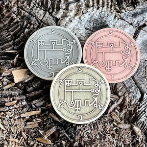 SEAL OF STOLAS || Goetia Coin || Stolos || Coin, Pendant, Keychain, Pin badge (33 mm-1.25&quot;; 40 mm-1.5&quot;; 45mm-1 3/4&quot;;  50mm-2&#39;&#39;)