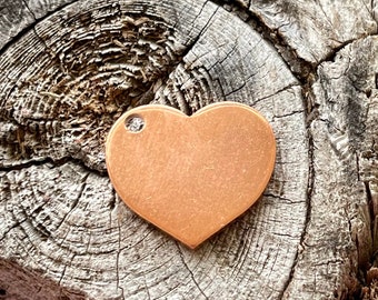 HEART Shaped Copper Pendant Blanks (28x25mm-1.1"x1") || 10-500 Stamping blanks (2mm thickness, 12 gauge)