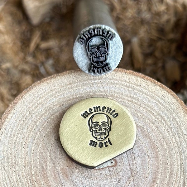 MEMENTO MORI Metal Stamp || Memento Mori Skull Metal Die || Metal Stamps || Jewelry Punch Stamp | Steel Stamp | Tiny Metal Stamp