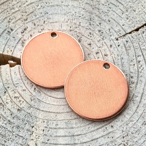 Round Copper Blanks With Hole 32.5 mm (1.25 inch) 10-500 Stamping blanks || Round Copper Pendant Blanks || 2mm thickness | 12 gauge |