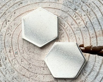 HEXAGON-vormige Melchior Blanks (29x25mm-1,14"x0,98") || 10-500 stempelspaties (2 mm dikte, 12 gauge)