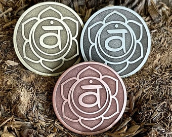 SVADHISHTHANA CHAKRA || Sakralchakra Münze ||  Anhänger || Schlüsselanhänger || Pin Abzeichen | Zauberhafter Talisman | Amulett