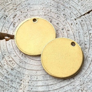 Ébauches rondes en laiton avec trou de 32,5 mm (1,25 po.) || Pendentifs ronds en laiton || 10-500 découpes d&#39;estampage || 2 mm d&#39;épaisseur | Calibre 12 |