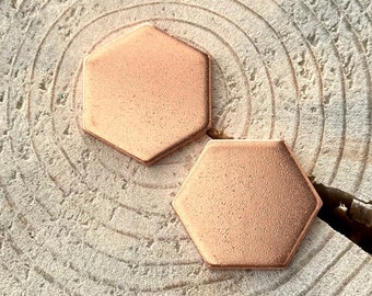 HEXAGON Form Kupfer Rohlinge (29x25mm-1.14"x0.98" || 10-500 Stanzrohlinge (2mm Stärke, 12 Gauge)