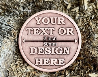 CUSTOM Coin || Custom Engraving Coin || Pendant || Keychain || Pin Badge (50 mm- 2 inch)