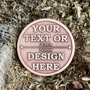 CUSTOM Coin || Custom Engraving Coin || Pendant || Keychain || Pin Badge (50 mm- 2 inch)