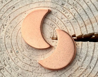 MOON Shaped Copper Blanks (32x23mm-1.25"x0.9") || 10-500 Stamping Blanks (2mm thickness, 12 gauge)