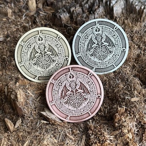 Moneda de recuerdo de LUCIFER // Moneda de Lucifer // Amuleto de recuerdo del diablo // Talismán // Ficha de recuerdo / Moneda, colgante, llavero, insignia
