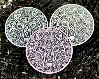 FENRIR Coin || Fenrir Norse Pendant | FENRIR Keychain | Fenrir Pin Badge || Lucky Talisman | Scandinavian Amulet