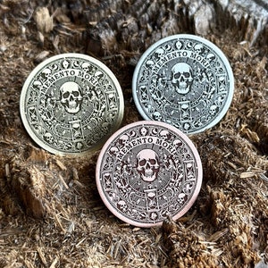Moneda de recuerdo MEMENTO MORI // Moneda estoica // Moneda Remember You'll Die // Talismán // Moneda de recuerdo, colgante, llavero, insignia