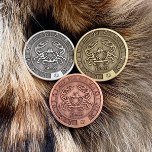RAK || Znak zodiaku || Znak astrologiczny || Moneta, wisiorek, brelok, przypinka 33 mm (1,25 cala); 40 mm (1,5 cala)