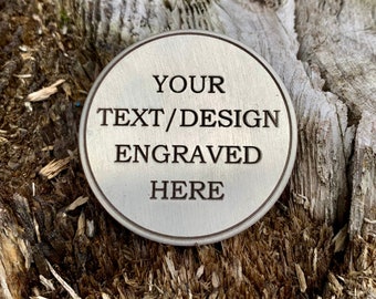 Pièce de monnaie, pendentif, porte-clés ou épingle personnalisé 33 mm (1,25 pouce)