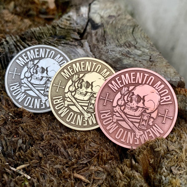 MEMENTO MORI Coin || Souvenir Coin || Memento Mori Pocket Token || Pendant ||Keychain || Pin badge