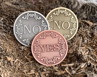 YES/NO Coin || Decision Coin || Oracle Coin (33 mm-1.25"; 40 mm-1.5")