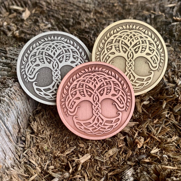 TREE Of LIFE Coin ||  Souvenir ||  Pendant || Keychain || Pin badge (33mm, 1.25 inch; 40mm, 1.5 inch)